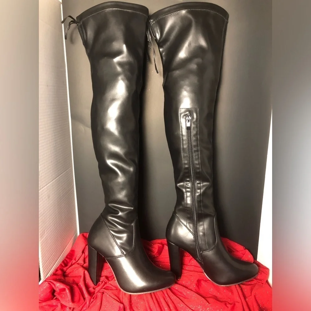 TOP Moda Black Over-the-Knee Boots